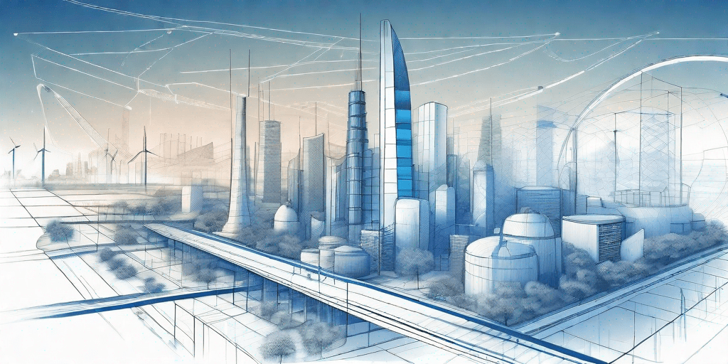 Un modelo que se transforma gradualmente en una ciudad inteligente futurista
