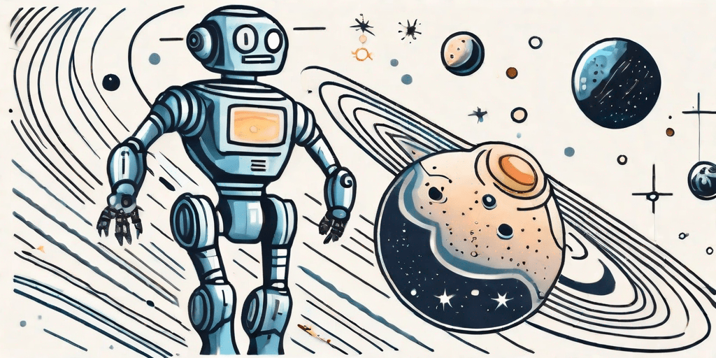Un robot maniobrando por el espacio